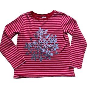 Hanna Andersson Striped Foil Print Long Sleeve Tee Size 6-7 Years